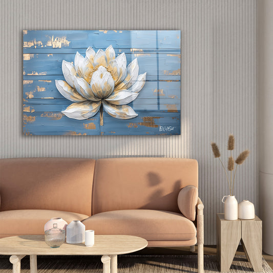 Mavi Zeminde Lotus 2 cam tablo — farklı açıdan görünüm