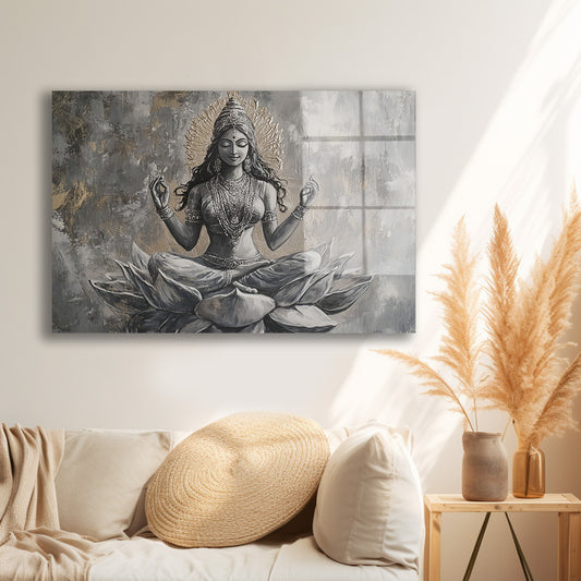 Meditasyon Figürü cam tablo — farklı açıdan görünüm