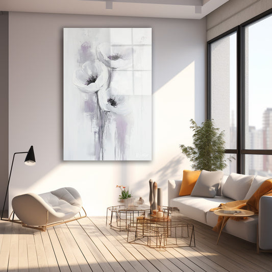 Minimal Beyazlık cam tablo — farklı açıdan görünüm