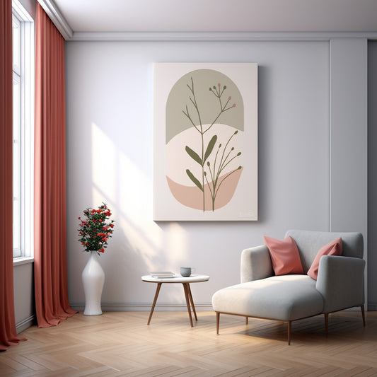 Minimal Dal kanvas tablo — duvarda dekorasyon görünümü