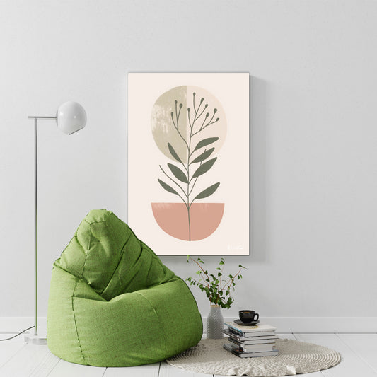 Minimal Saksı Bitkisi kanvas tablo — iç mekân uygulama örneği