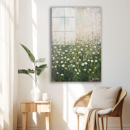Papatya Tarlası 2 cam tablo — iç mekân uygulama örneği