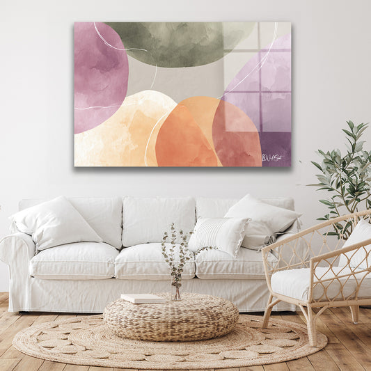 Pastel Daireler 3 cam tablo — duvarda dekorasyon görünümü