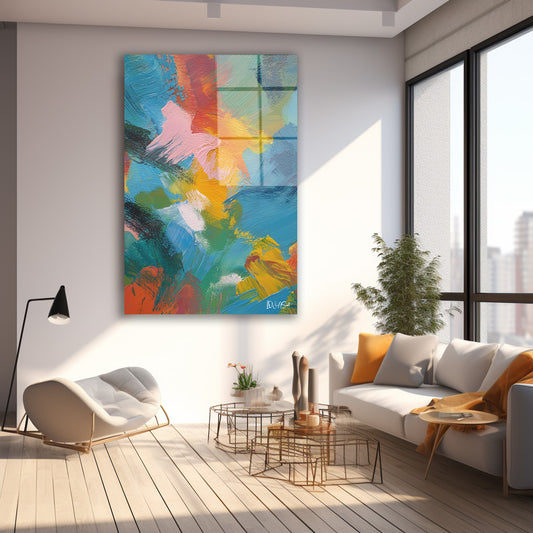 Pastel Renk Lekeleri cam tablo — farklı açıdan görünüm