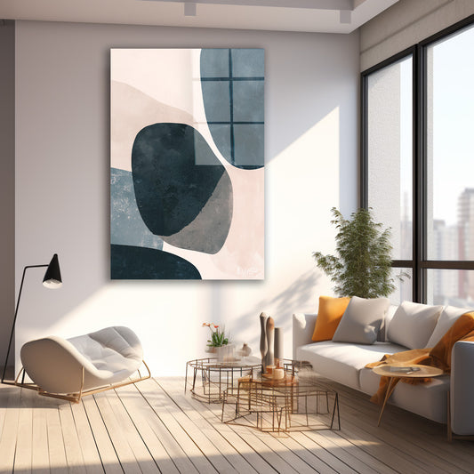 Pastel Taş Formları cam tablo — farklı açıdan görünüm