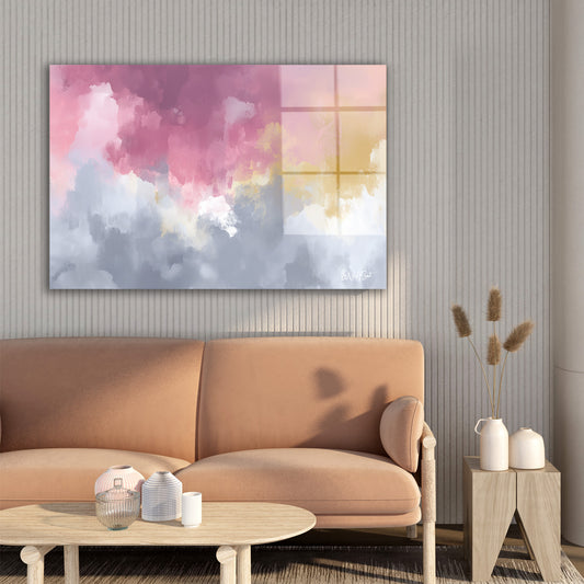 Pembe Altın Gökyüzü cam tablo — farklı açıdan görünüm