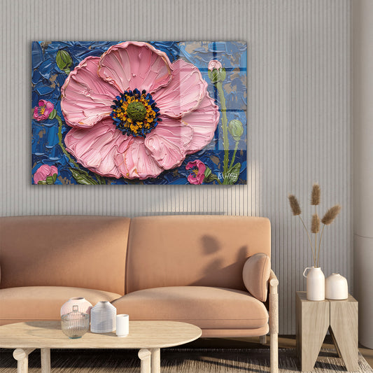 Pembe Gelincik cam tablo — farklı açıdan görünüm