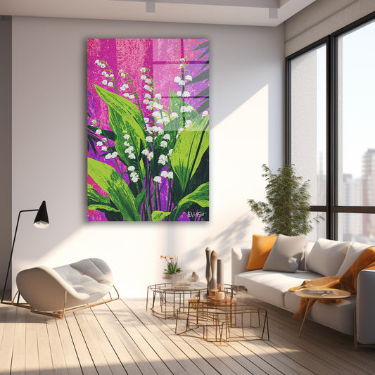 Pembe İnci Çiçeği cam tablo — farklı açıdan görünüm