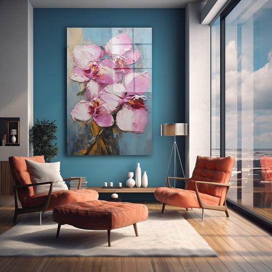 Pembe Orkideler 3 cam tablo — farklı açıdan görünüm
