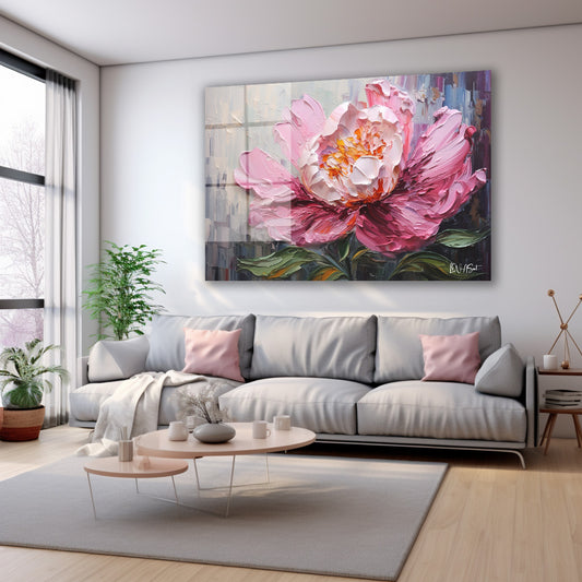 Pembe Şakayık 2 cam tablo — farklı açıdan görünüm