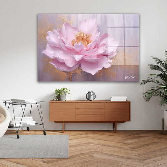 Pembe Şakayık 3 cam tablo — farklı açıdan görünüm