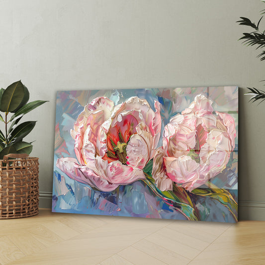Pembe Şakayıklar 6 cam tablo — iç mekân uygulama örneği