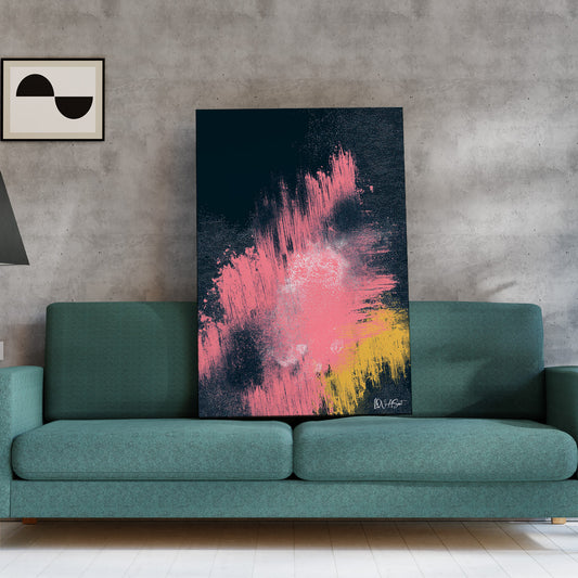 Pembe Sarı Patlama kanvas tablo — farklı açıdan görünüm