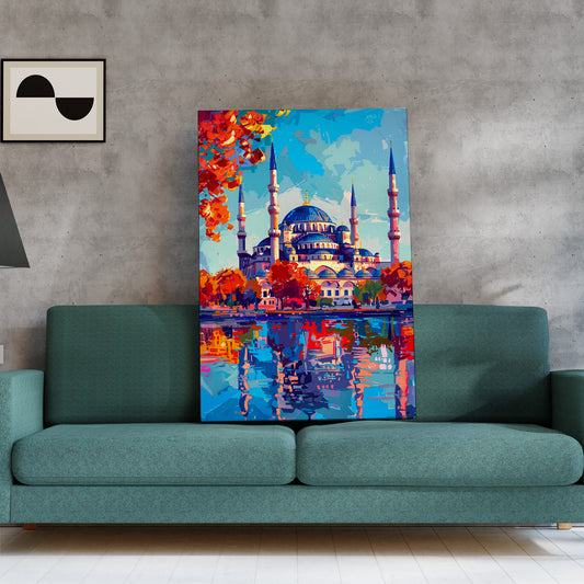 Renkli Cami Yansıması kanvas tablo — farklı açıdan görünüm