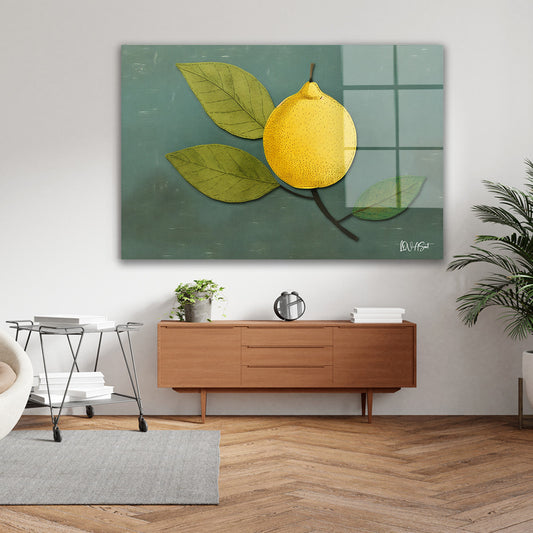 Sarı Limon cam tablo — farklı açıdan görünüm