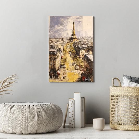 Sepya Paris kanvas tablo — iç mekân uygulama örneği