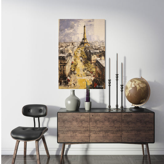 Sepya Paris kanvas tablo — farklı açıdan görünüm