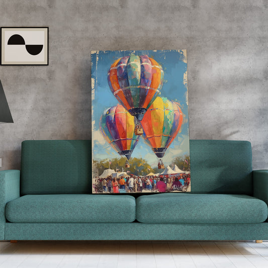 Sıcak Hava Balonları 2 kanvas tablo — iç mekân uygulama örneği