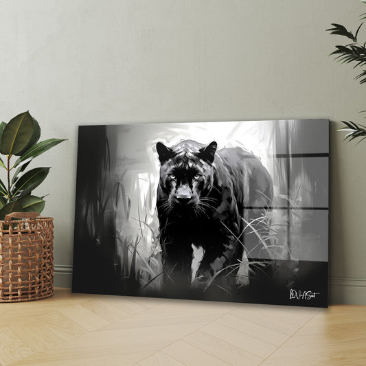 Siyah Panter 3 cam tablo — iç mekân uygulama örneği