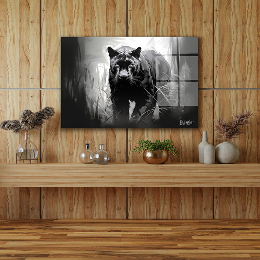 Siyah Panter 3 cam tablo — farklı açıdan görünüm