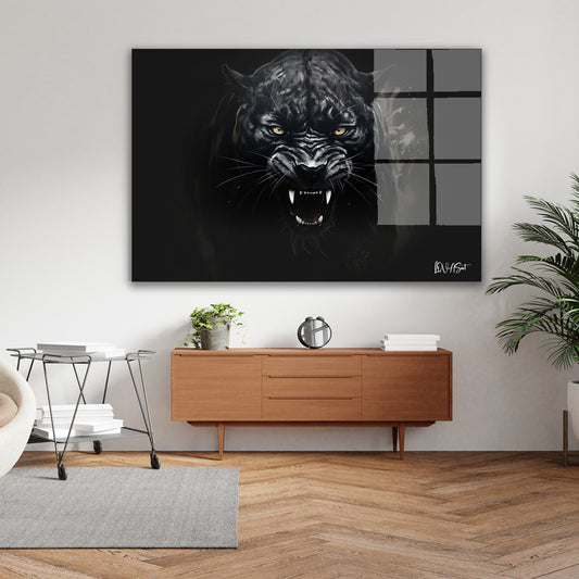 Siyah Panter 5 cam tablo — iç mekân uygulama örneği