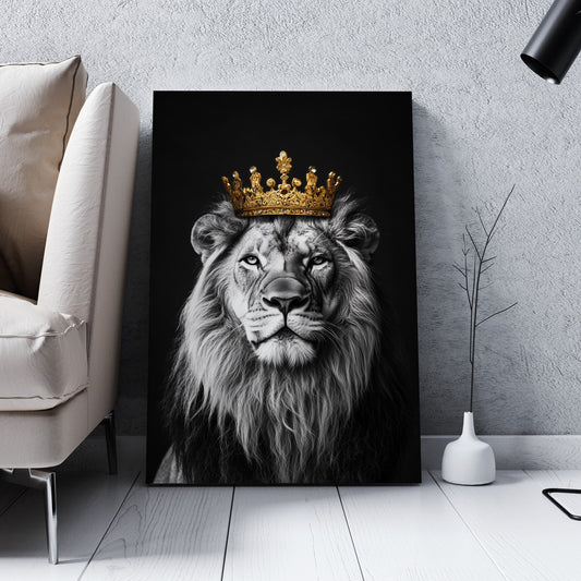 Taçlı Aslan 2 kanvas tablo — farklı açıdan görünüm
