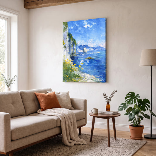 Uçurumda Yelkenli kanvas tablo — duvarda dekorasyon görünümü