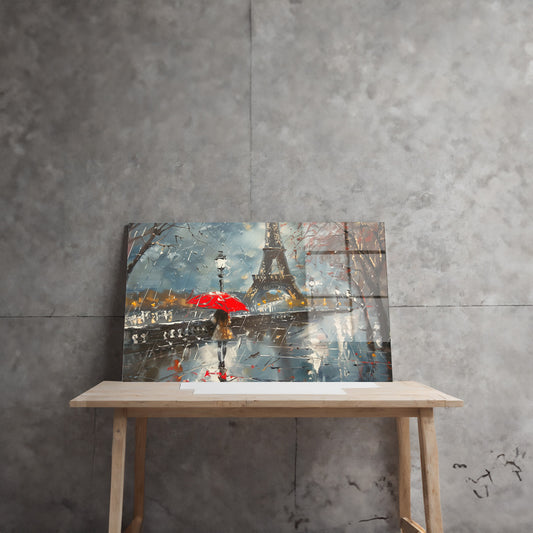 Yağmurda Paris cam tablo — farklı açıdan görünüm
