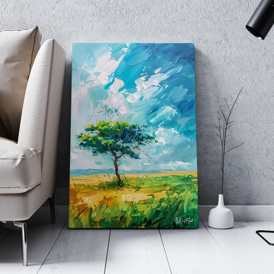 Yalnız Savan Ağacı kanvas tablo — farklı açıdan görünüm