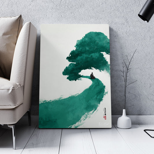 Yeşil Bonsai kanvas tablo — farklı açıdan görünüm