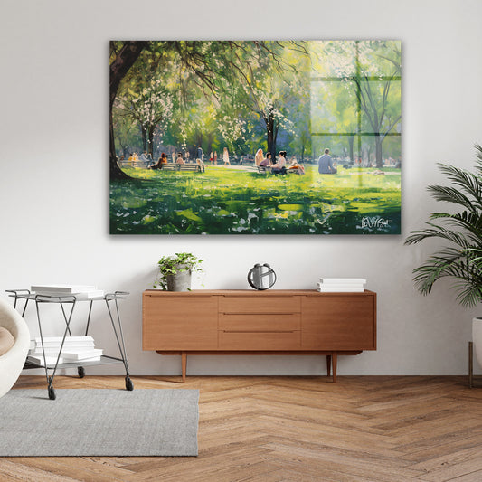 Yeşil Park Günü cam tablo — farklı açıdan görünüm