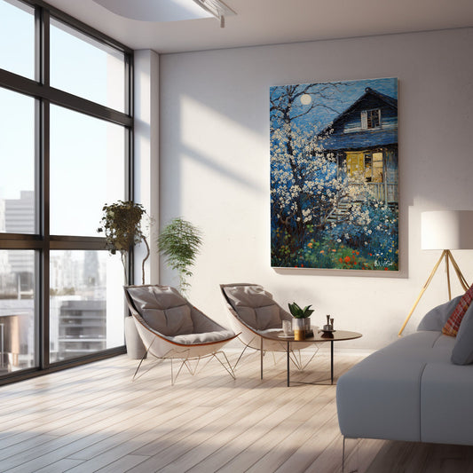 Beyaz Çiçekli Ağacın Evi