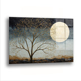 Dolunaydaki Zarif Ağaç - Cam Tablo