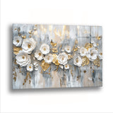 Gri Yapraklar - Cam Tablo