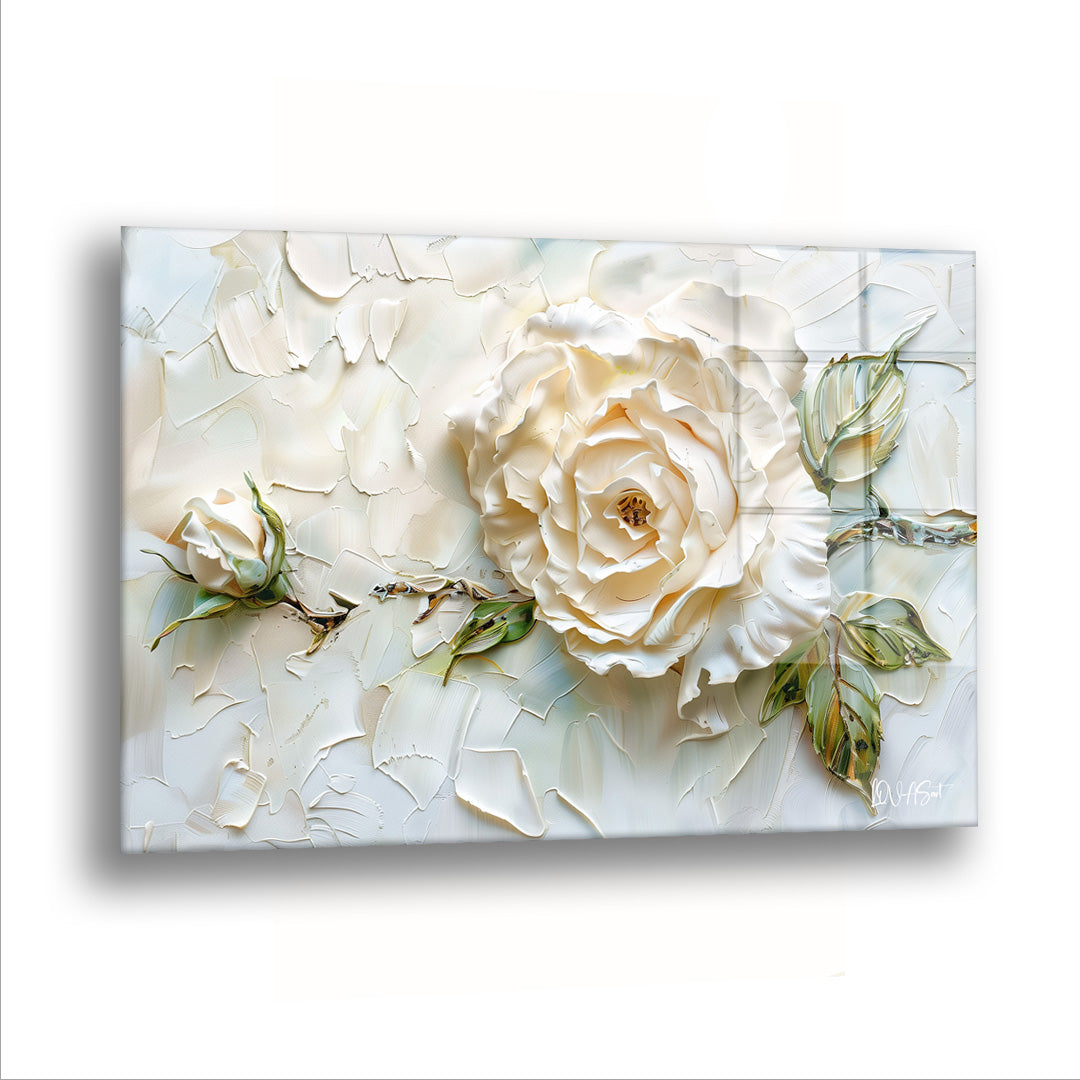 Güzele Açan Çiçek - Cam Tablo