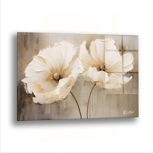 İki Beyaz - Cam Tablo