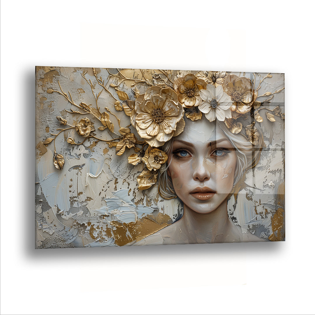 Altın Büyük Taç - Cam Tablo