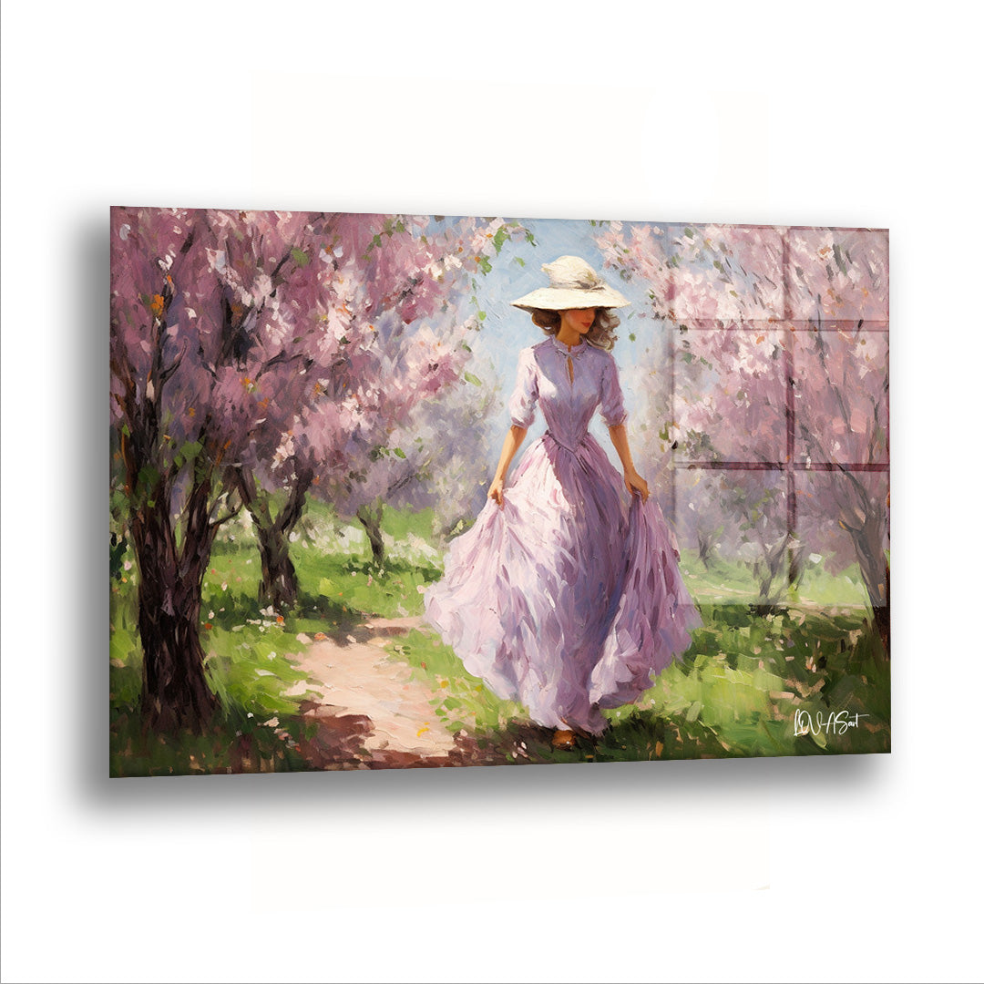 Kiraz Bahçesindeki kız - Cam Tablo
