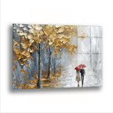 Kırmızı Şemsiyeler - Cam Tablo