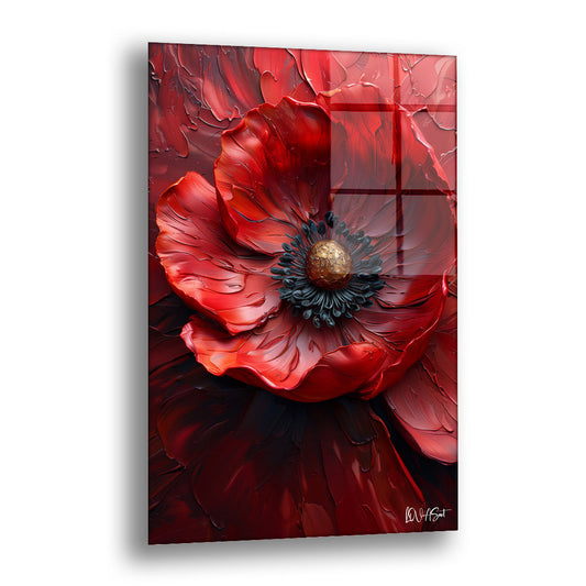 Kırmızının Tonları - Cam Tablo