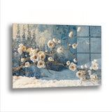 Kış Çiçekleri - Cam Tablo