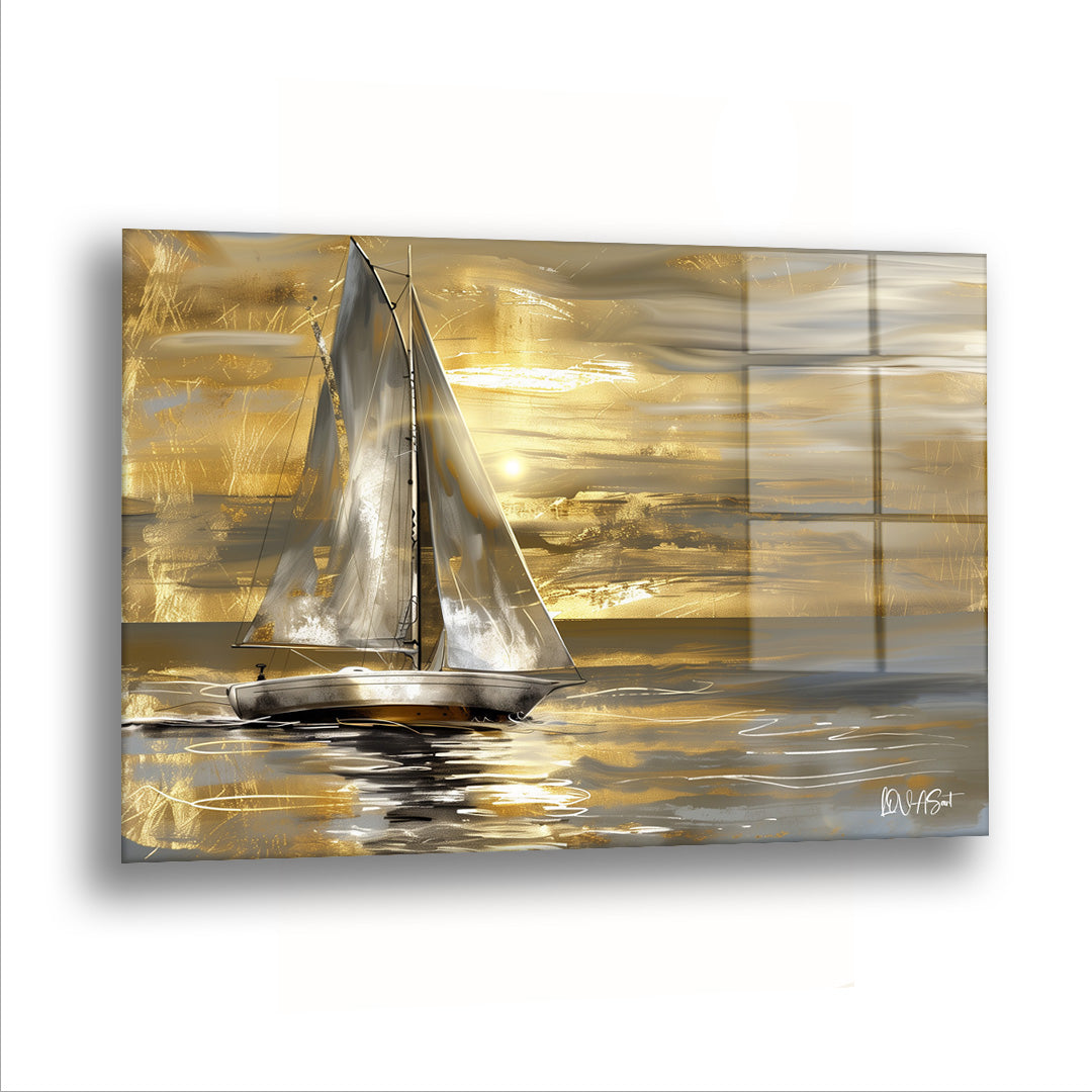 Altın Işıklar - Cam Tablo