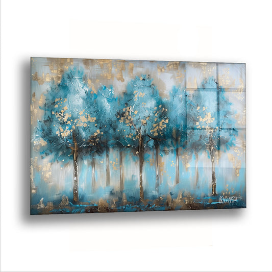 Mavi Ağaç Topluluğu - Cam Tablo