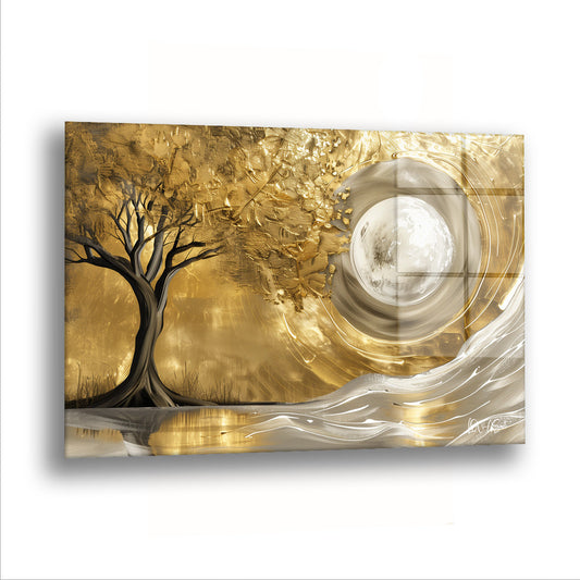 Altın Manzara - Cam Tablo