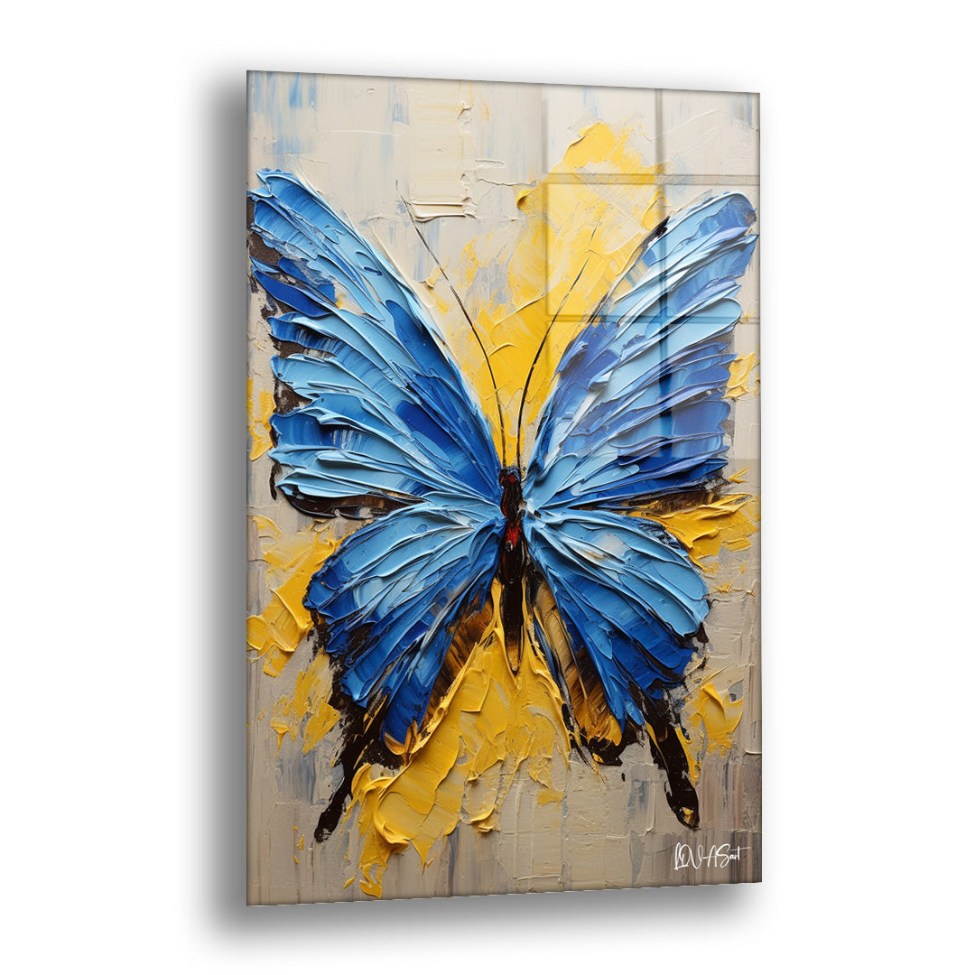 Mavi Kanatlar - Cam Tablo