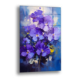 Mor Menekşeler - Cam Tablo