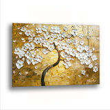 Altın Üstü Çiçek - Cam Tablo