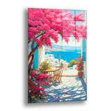 Oturmuş Pembe Güzellik - Cam Tablo