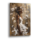 Papatyaların Dansı - Cam Tablo