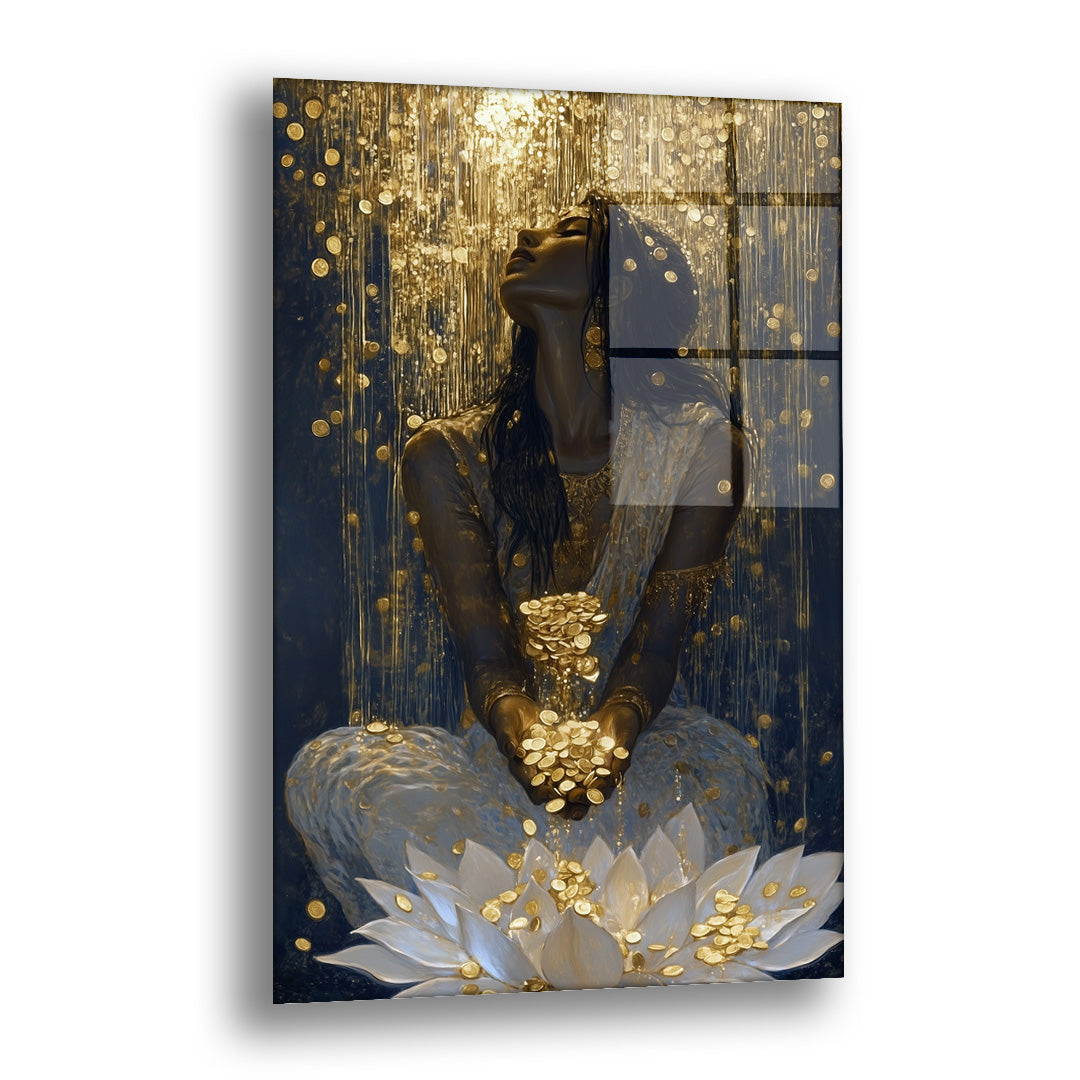 Altın Yağmuru - Cam Tablo